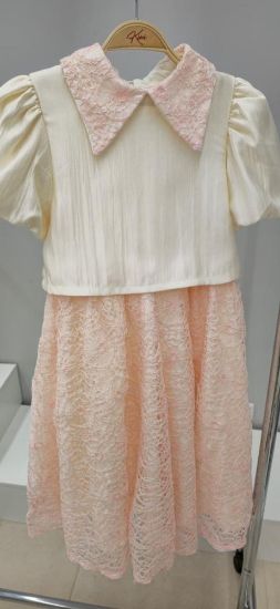 صورة طقم تيور الانيق بياقة مطرزة وتنورة دانتيل كلوش